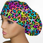 Lisa Leopard Bouffant Scrub Cap