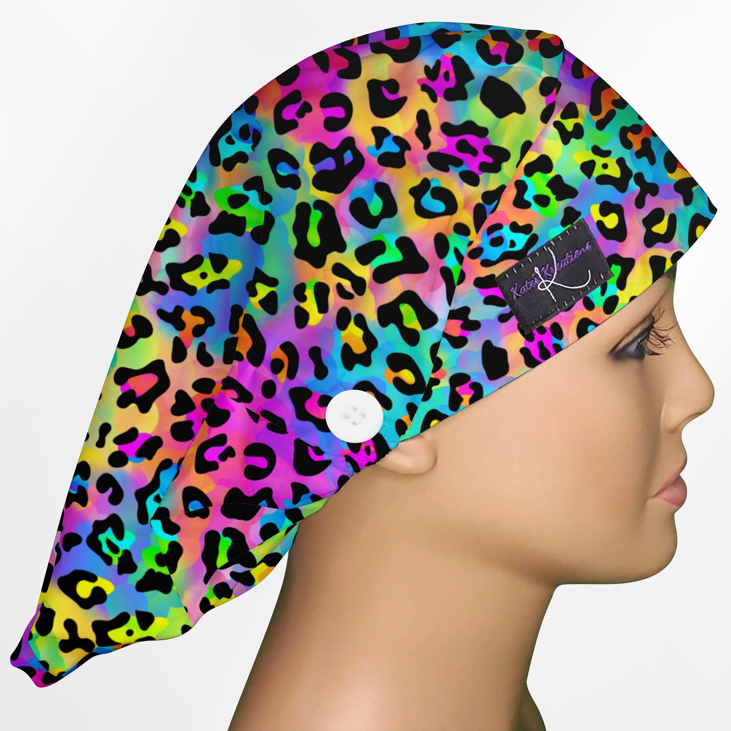 Lisa Leopard Bouffant Scrub Cap