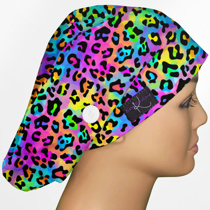 Lisa Leopard Euro Scrub Cap