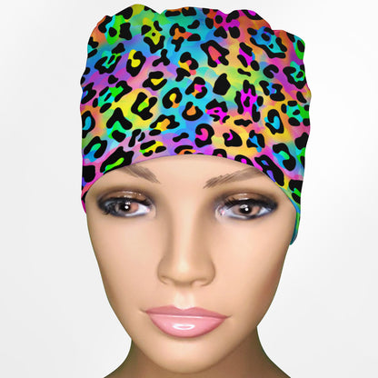 Lisa Leopard Low-Tie Surgeon Scrub Cap