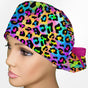 Lisa Leopard Ponytail Scrub Cap