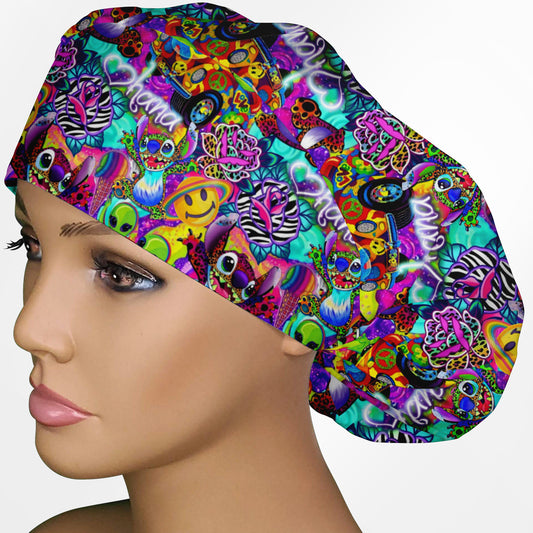 Aloha in Technicolor Bouffant Scrub Cap