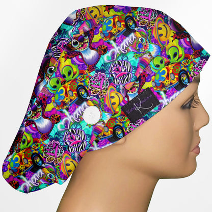 Aloha in Technicolor Euro Scrub Cap