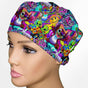 Aloha in Technicolor Low-Tie Scrub Cap