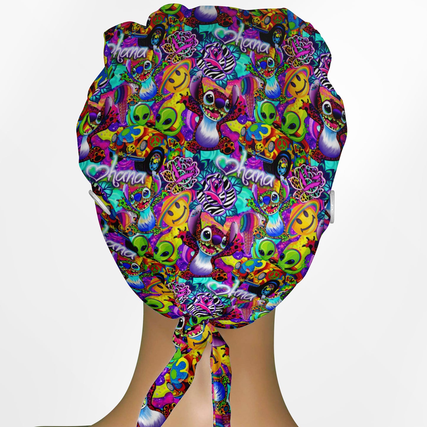 Aloha in Technicolor Low-Tie Scrub Cap