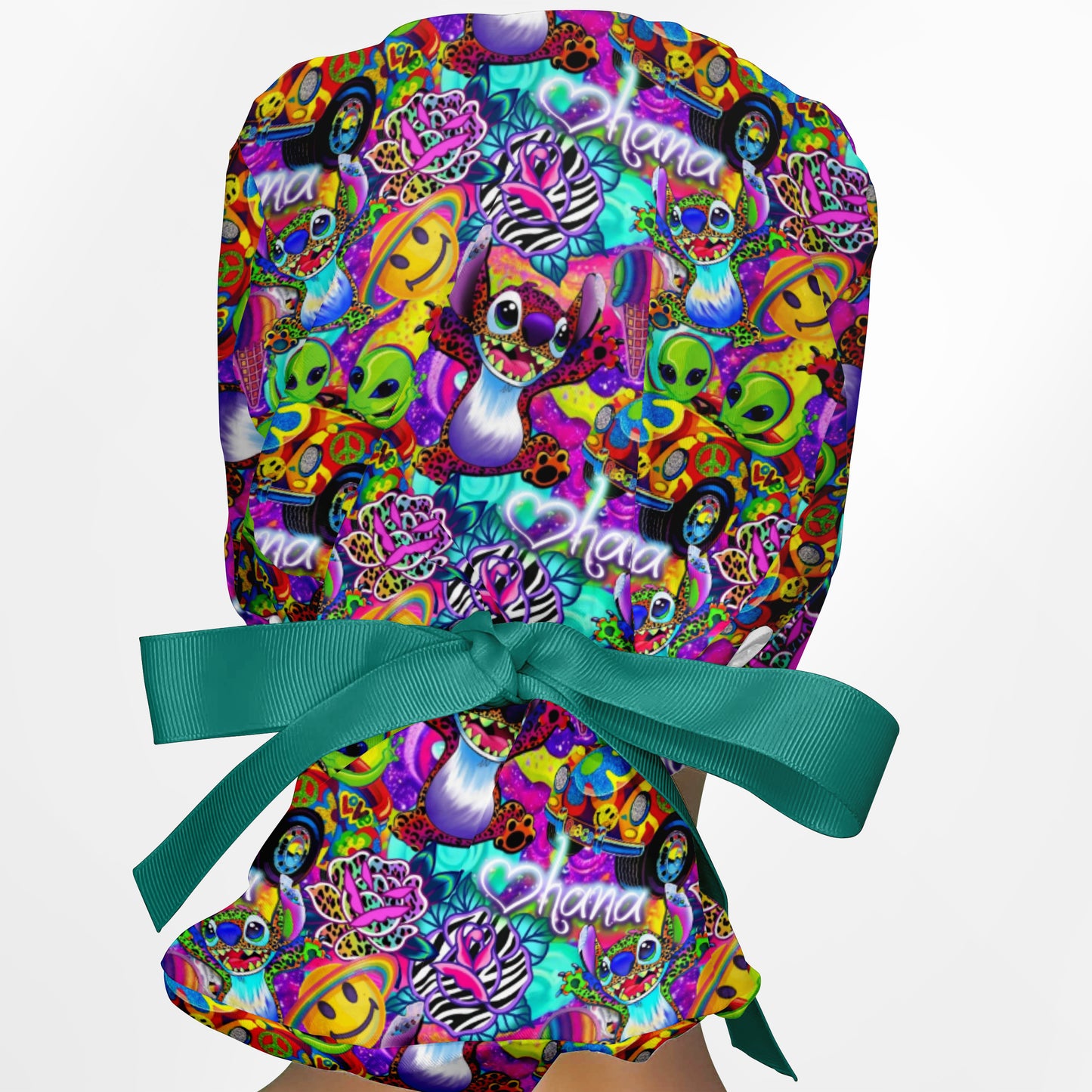 Aloha in Technicolor Ponytail Scrub Cap
