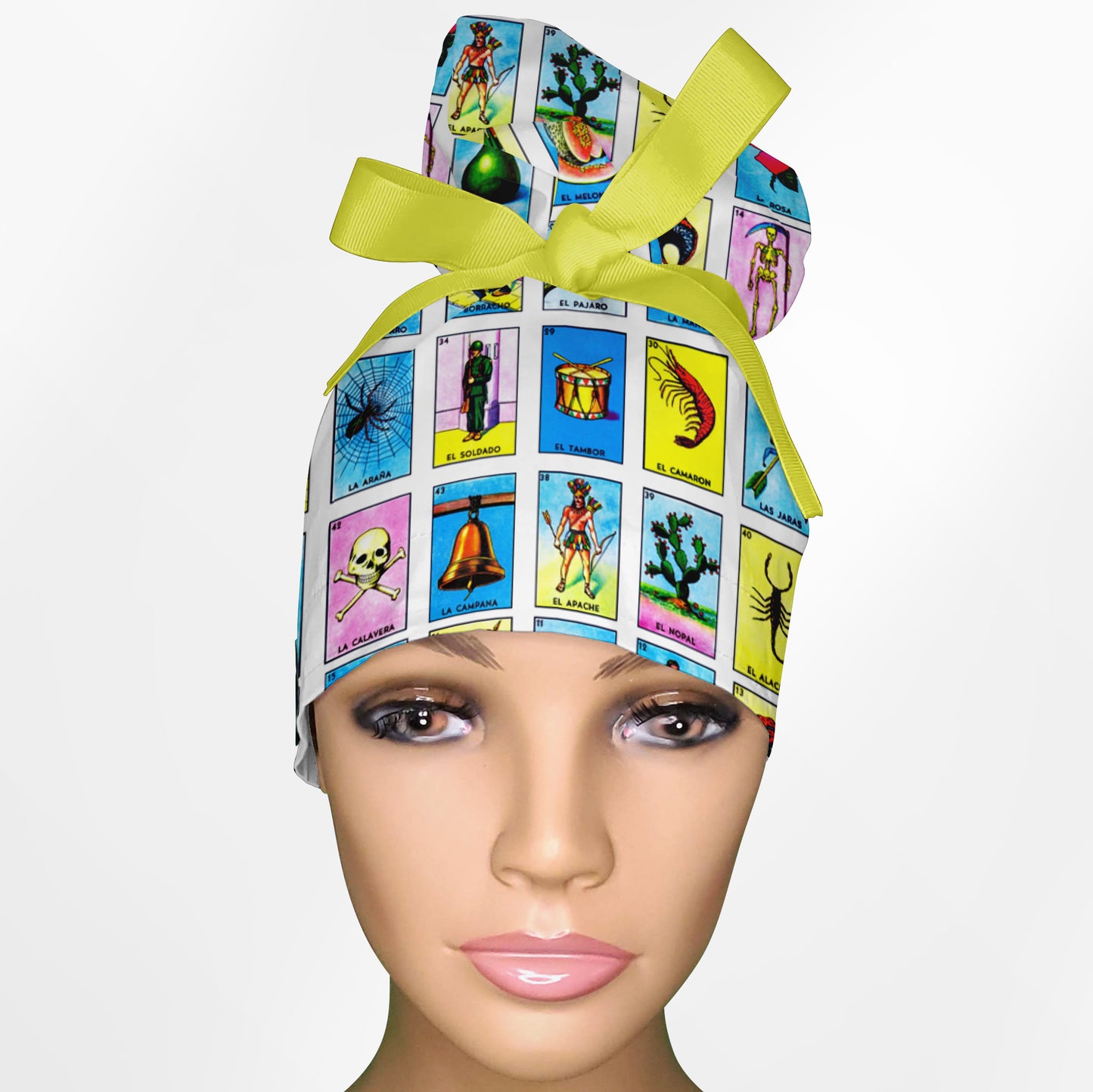 Loteria High Bun Ponytail Scrub Cap