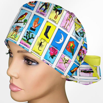 Loteria Ponytail Scrub Cap