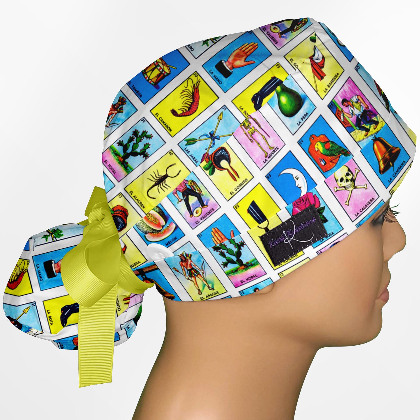 Loteria Ponytail Scrub Cap
