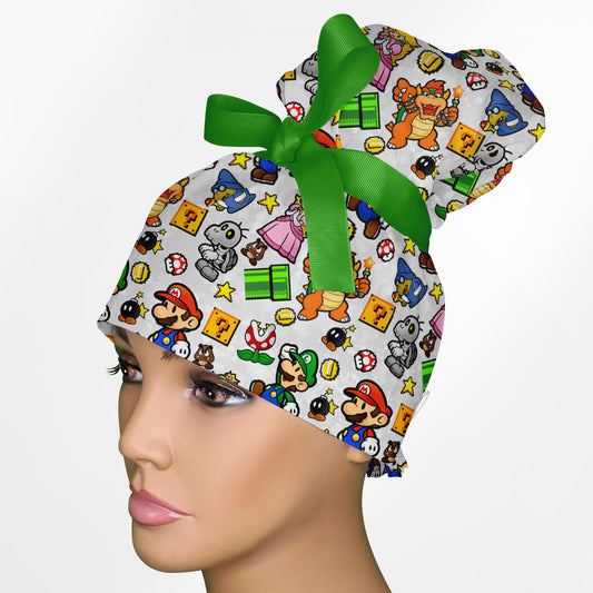 Plumber Power High Bun Ponytail Scrub Cap