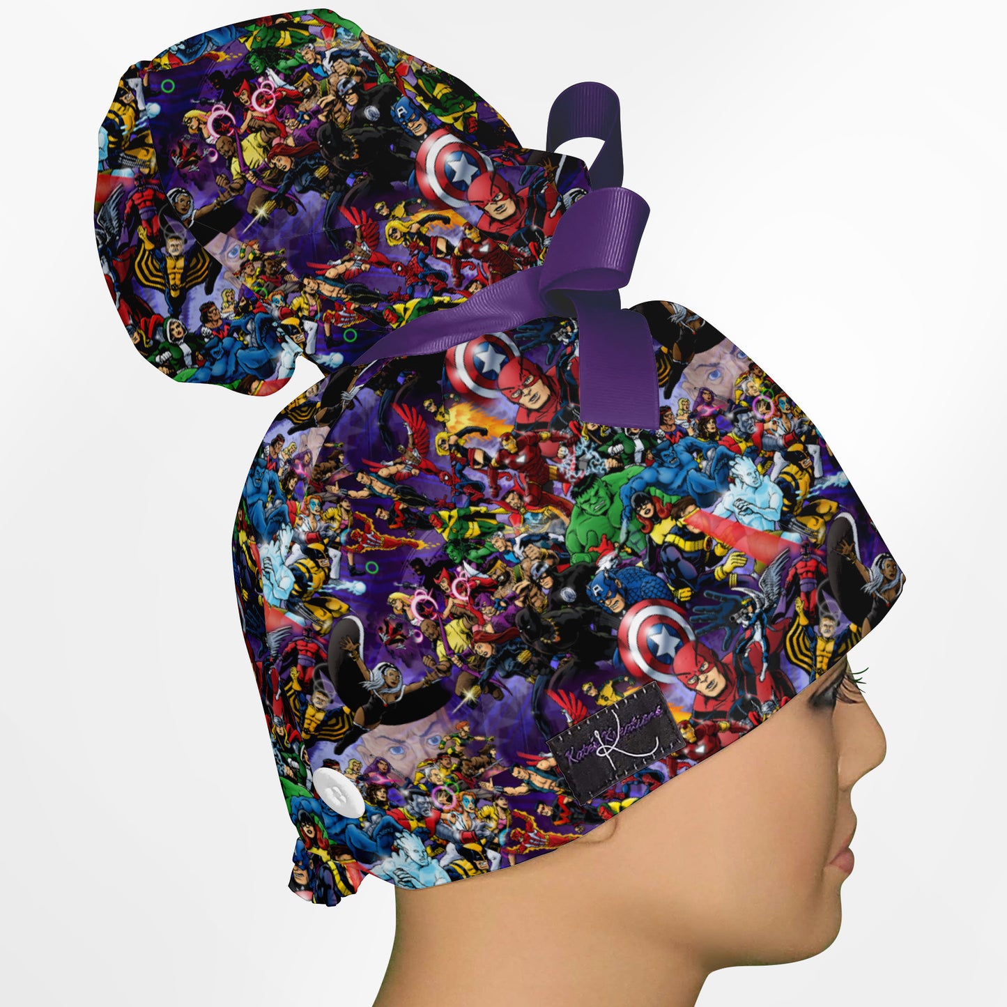 Fanfinity (old school) High Bun Ponytail Scrub Cap