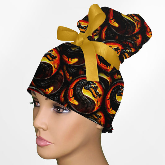 Finish Him Energy High Bun Ponytail Scrub Cap