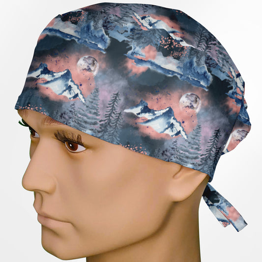 Mountains Watercolor Surgeon Cap