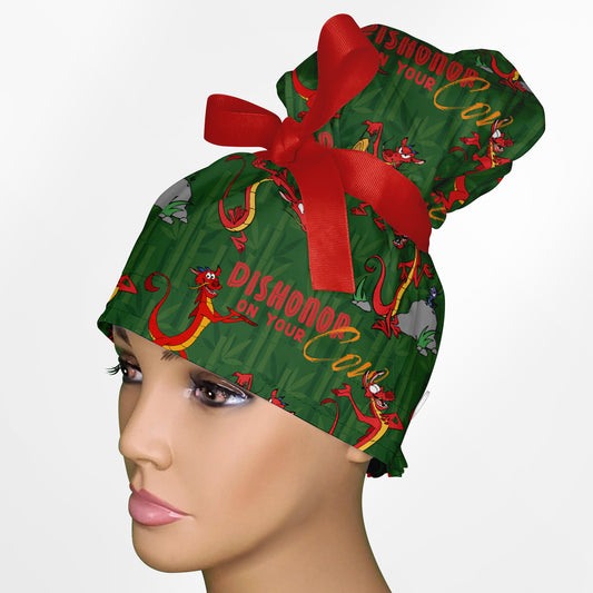 Dragon Duties And Drama High Bun Ponytail Scrub Cap