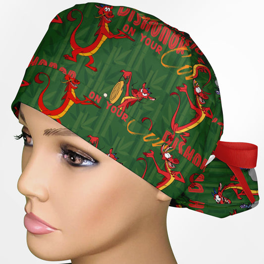 Dragon Duties And Drama Ponytail Scrub Cap