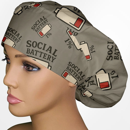 My Social Battery Bouffant Scrub Cap