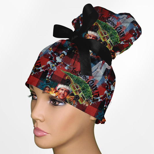 National Lampoon Christmas High Bun Ponytail Scrub Cap