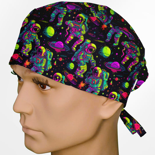 Neon Astronaut Surgeon Scrub Cap