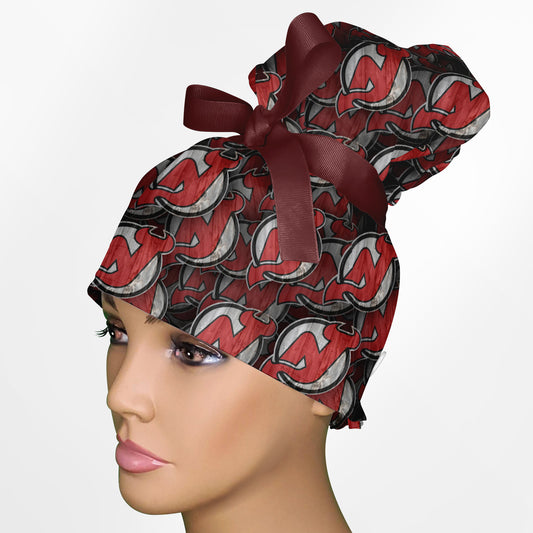 New Jersey Devils High Bun Ponytail Scrub Cap