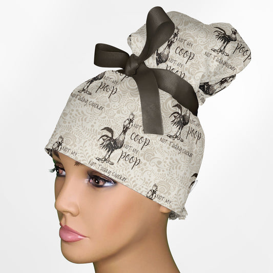 Not My Coop High Bun Ponytail Scrub Cap