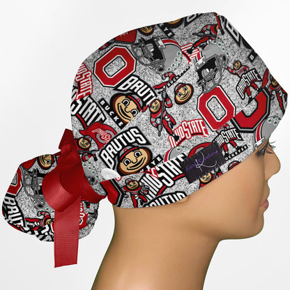 Ohio State University Ponytail Scrub Cap