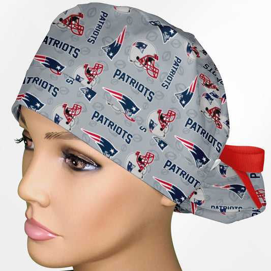 Patriots Logo Ponytail Scrub Cap