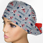 Patriots Logo Ponytail Scrub Cap