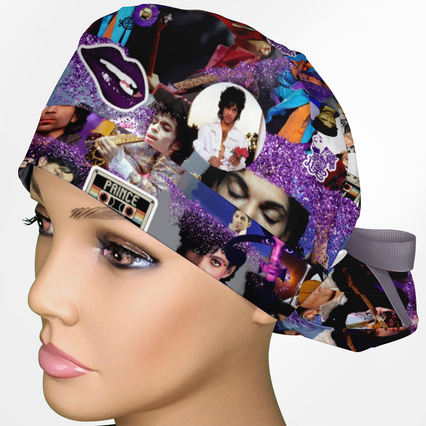 Prince Purple Ponytail Scrub Cap