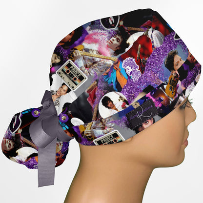 Prince Purple Ponytail Scrub Cap