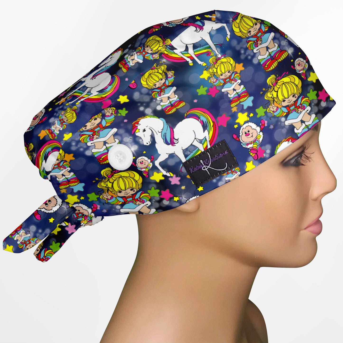 Rainbow Brite Low-Tie Surgeon Scrub Cap