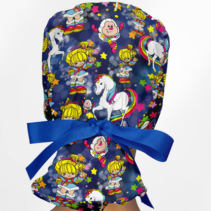Rainbow Brite Ponytail Scrub Cap