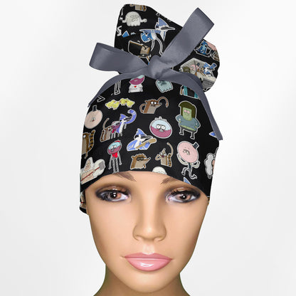 Regular Show High Bun Ponytail Scrub Cap