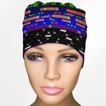 Retro Frogger Low-Tie Surgeon Scrub Cap