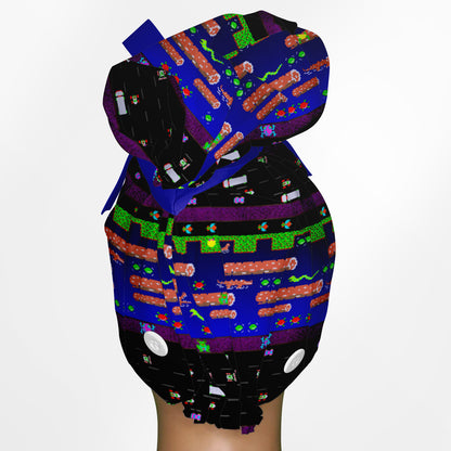 Retro Frogger High Bun Ponytail Scrub Cap