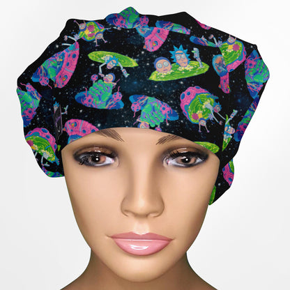 Rick and Morty Space  Bouffant Scrub Cap