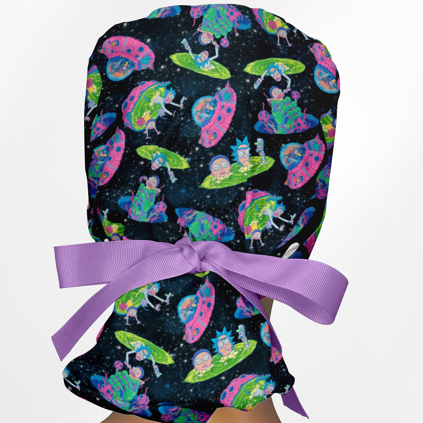 Rick and Morty Space Ponytail Scrub Cap