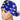 Royal Blue Floral Ponytail Scrub Cap