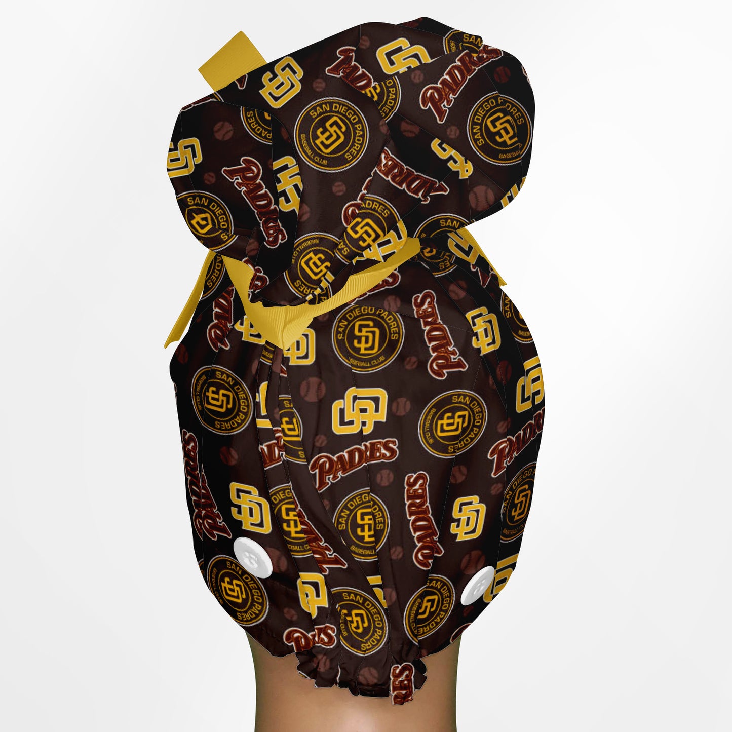SD Padres High Bun Ponytail Scrub Cap