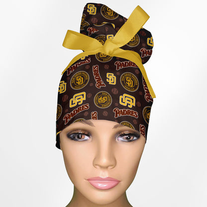 SD Padres High Bun Ponytail Scrub Cap