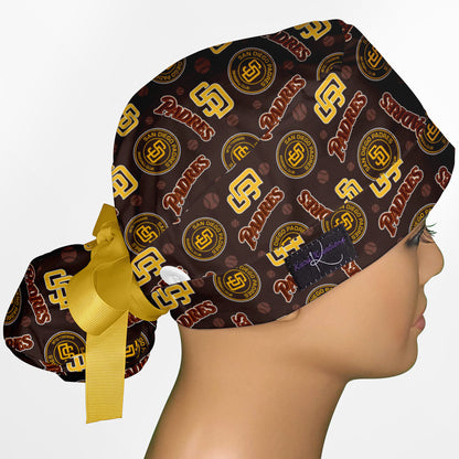 SD Padres Ponytail Scrub Cap