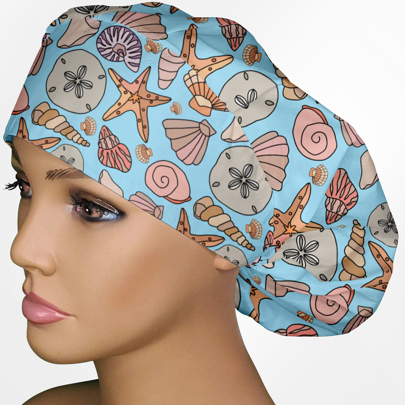 Seashells Bouffant Scrub Cap