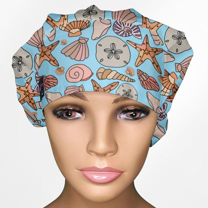 Seashells Bouffant Scrub Cap