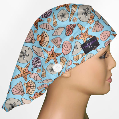 Seashells Bouffant Scrub Cap
