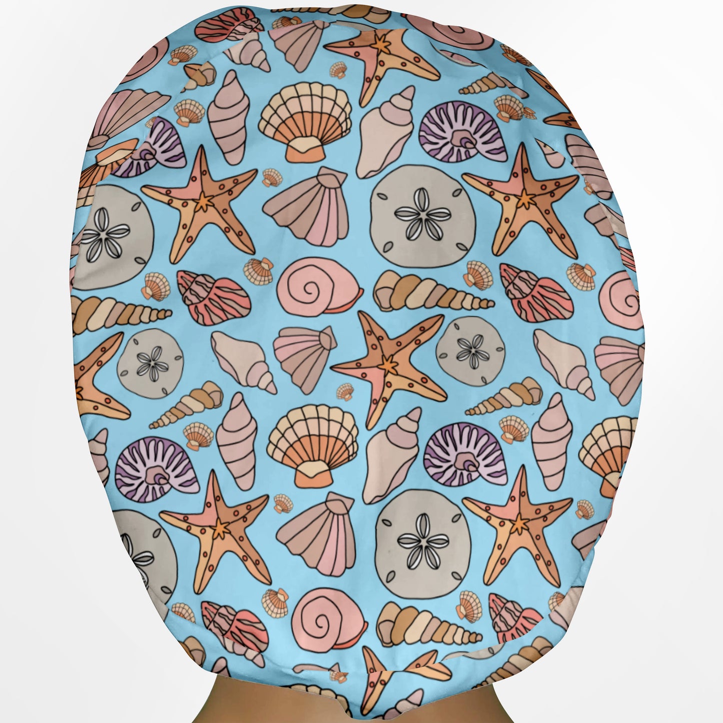 Seashells Euro Scrub Cap