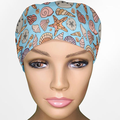 Seashells Euro Scrub Cap