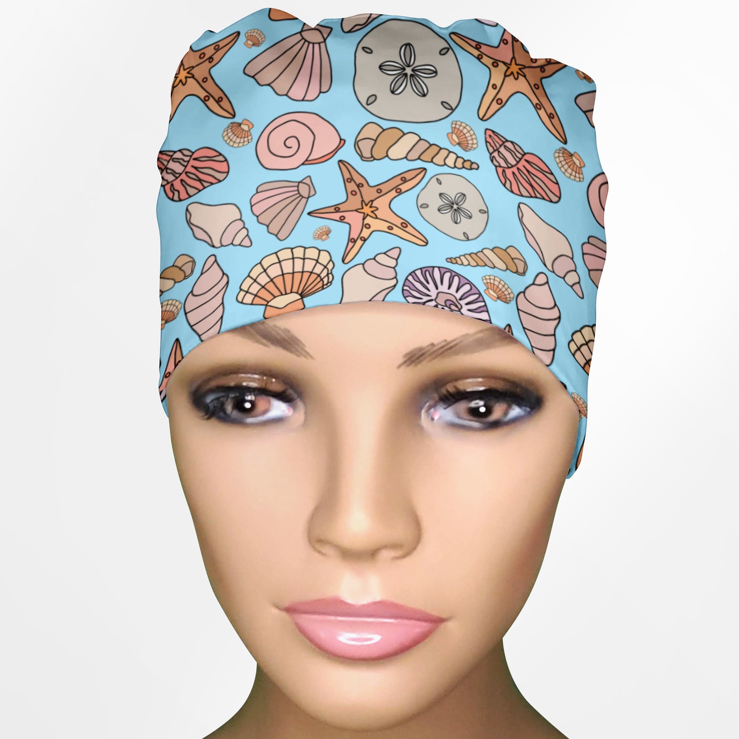 Seashells Low-Tie Surgeon Scrub Cap