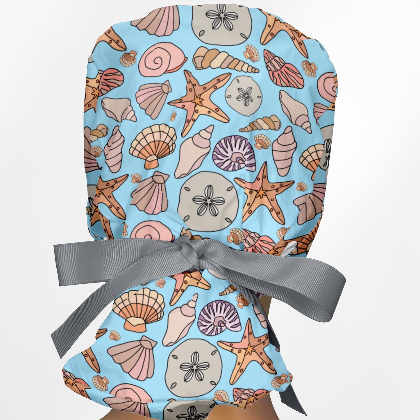 Seashells Ponytail Scrub Cap