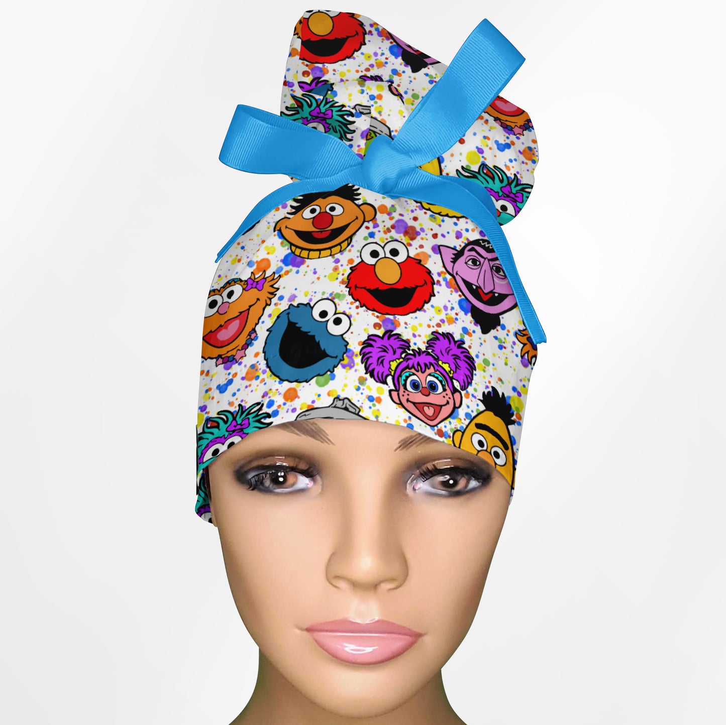 Sesame Street High Bun Ponytail Scrub Cap