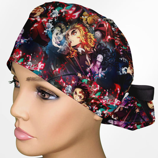 Slaying Demons Ponytail Scrub Cap