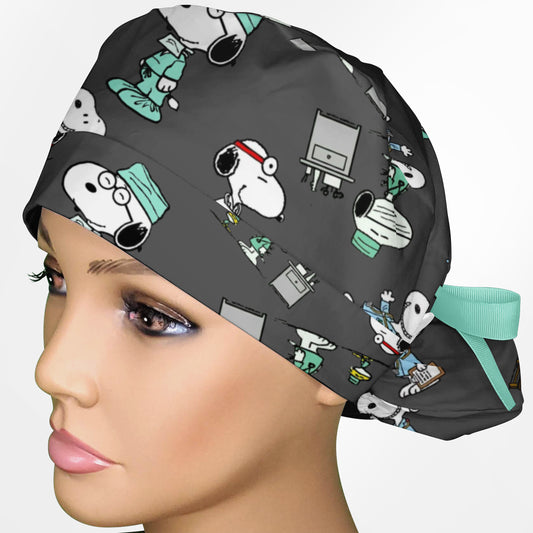 Snoopy Medical Ponytail Scrub Cap